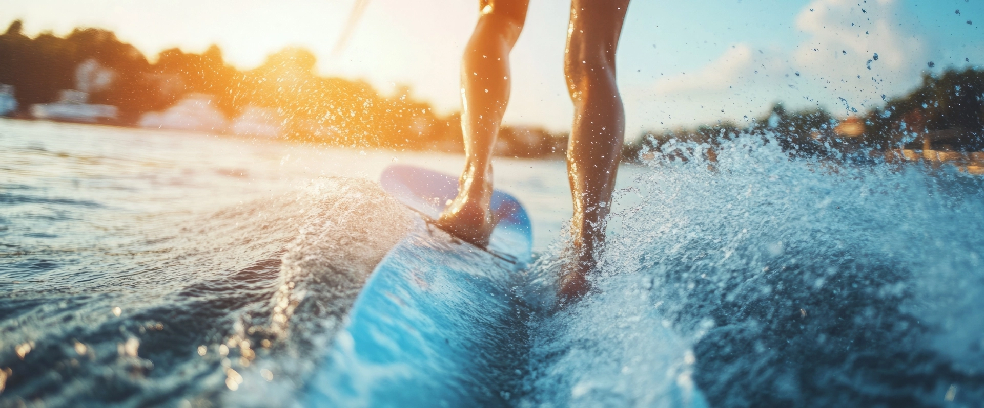 sport nautique, jambe sur une planche